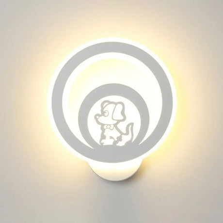 Modern Circular Sconce Lighting: Acrylic Led Wall Light Fixture In White For Living Room / I