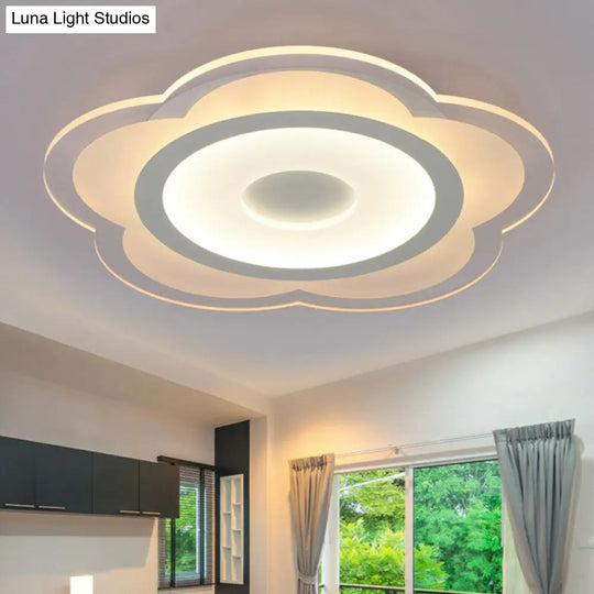 Modern Clear Acrylic Floral Led Flushmount Ceiling Light For Living Rooms / 16.5 Warm