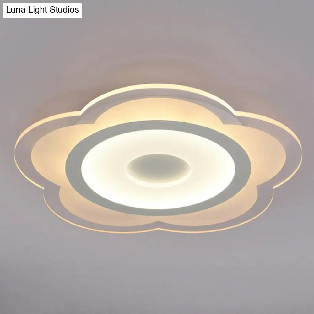 Modern Clear Acrylic Floral Led Flushmount Ceiling Light For Living Rooms