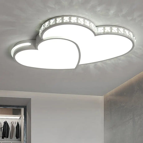 Modern Clear Acrylic Led Heart Ceiling Light In White For Foyer / 20.5’