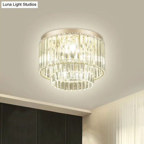 Modern Clear Crystal Flush Mount