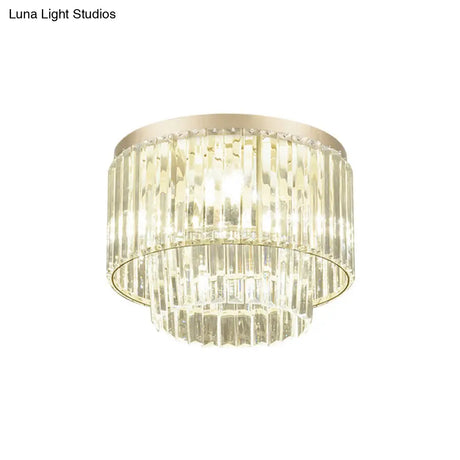 Modern Clear Crystal Flush Mount