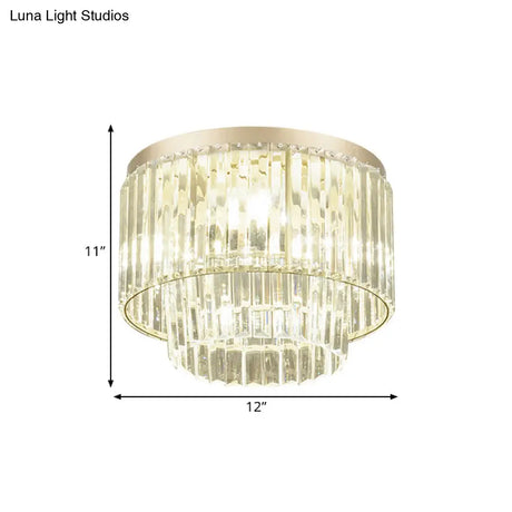 Modern Clear Crystal Flush Mount