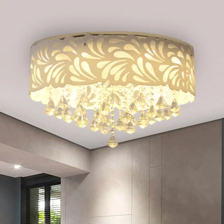 Modern Clear Crystal Flushmount Ceiling Light Fixture - 18/23.5/12.5’ Width 8/12 - Bulb/Led With