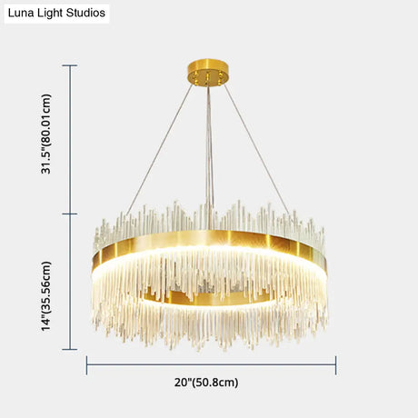 Modern Clear Crystal Pendant Led Suspension Lamp For Dining Table