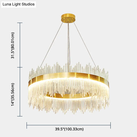 Modern Clear Crystal Pendant Led Suspension Lamp For Dining Table