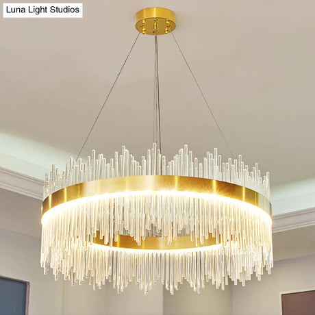 Modern Clear Crystal Pendant Led Suspension Lamp For Dining Table