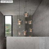 Modern Clear Double Glass Globe Pendant Lamp - Perfect For Living Rooms