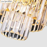 Modern Clear Faceted Crystal Tiered Hanging Light Kit With Blue Pendant Chandelier (5/10 Lights)