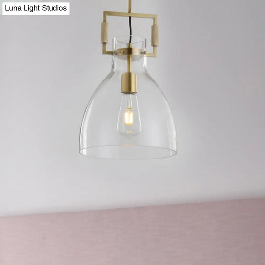 Modern Clear Glass Hanging Light - Sleek Suspension Lamp For Dining Room