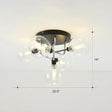 Modern Clear Glass Semi - Flush Ceiling Light - Stylish Flush Mount Fixture For Dining Room 5 /