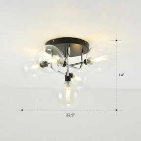 Modern Clear Glass Semi - Flush Ceiling Light - Stylish Flush Mount Fixture For Dining Room 5 /