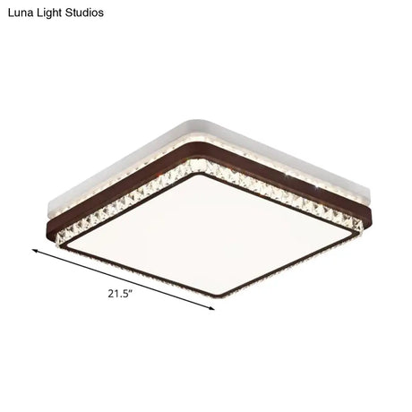 Modern Coffee Led Ceiling Light Fixture For Living Room - Dimmable Remote Control Multiple Shapes &