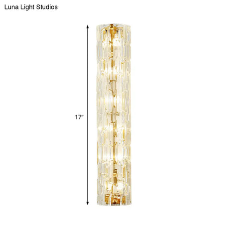 Modern Crystal And Metal Wall Lamp In Gold For Living Room