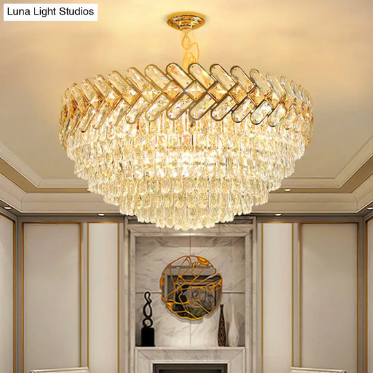 Modern Crystal Block Ceiling Lamp - Gold Chandelier Pendant Light