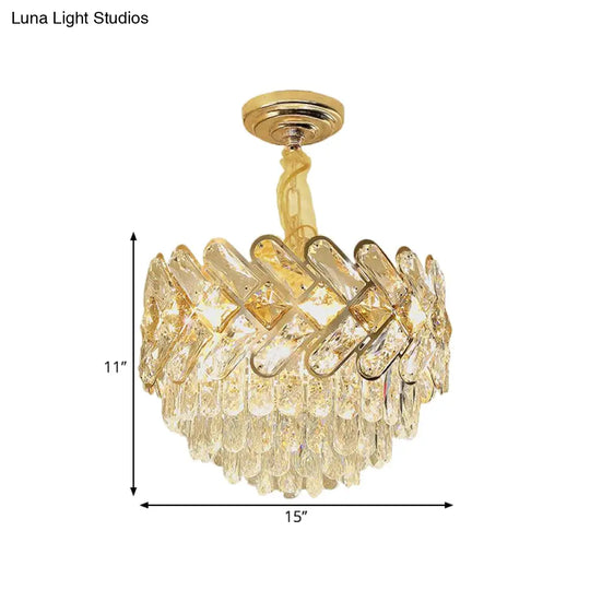 Modern Crystal Block Ceiling Lamp - Gold Chandelier Pendant Light
