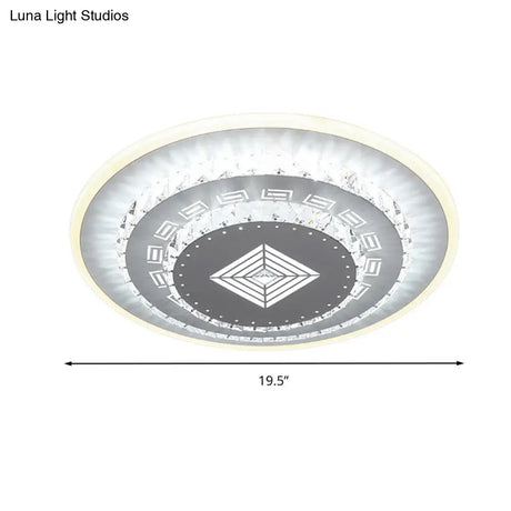 Modern Crystal Ceiling Mount Led Light Fixture For Bedroom - White Loving Heart/Square/Rose Design