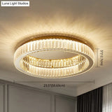Modern Crystal Chandelier Flush Mount Ceiling Light For Living Room