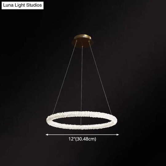 Modern Crystal Pendant Chandelier Light For Restaurants - Sleek Circular Design