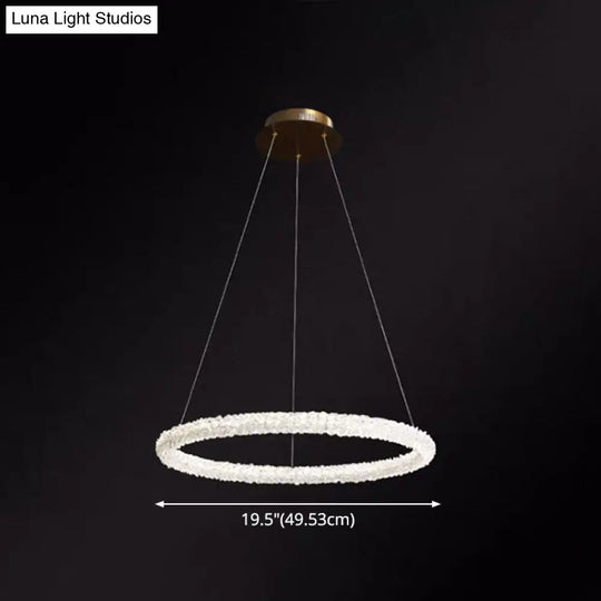 Modern Crystal Pendant Chandelier Light For Restaurants - Sleek Circular Design