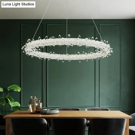 Modern Crystal Circle Chandelier For Restaurants - Pendant Lighting