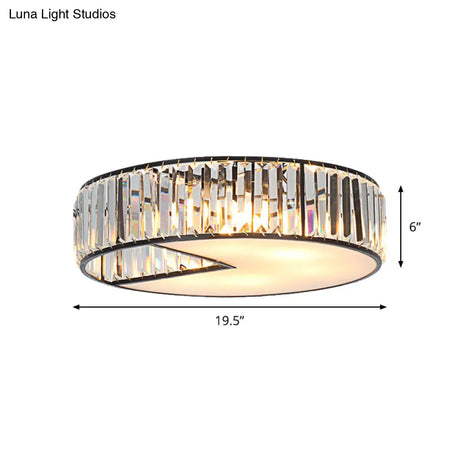 Modern Crystal Flush Ceiling Lamp - 5 - Bulb Block Design For Living Room