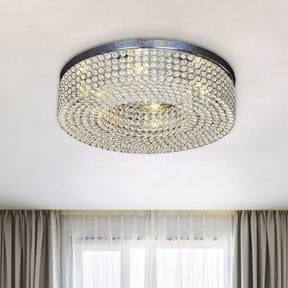 Modern Crystal Flush Mount Ceiling Light Fixture With 6 - Bulb Recessed Lighting Clear
