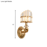 Modern Crystal Gold Wall Lamp - Geometric Design With Led Lighting Perfect For Living Room