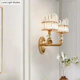 Modern Crystal Gold Wall Lamp - Geometric Design With Led Lighting Perfect For Living Room