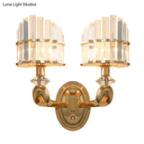 Modern Crystal Gold Wall Lamp - Geometric Design With Led Lighting Perfect For Living Room