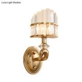 Modern Crystal Gold Wall Lamp - Geometric Design With Led Lighting Perfect For Living Room