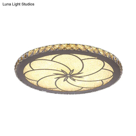 Modern Crystal Led Ceiling Lamp In Chrome Finish - Blossom Flushmount Fixture