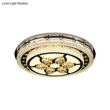 Modern Crystal Led Chrome Flush Mount Ceiling Light - Star Living Room