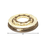 Modern Crystal Led Flushmount Ceiling Lamp In Warm/White Light