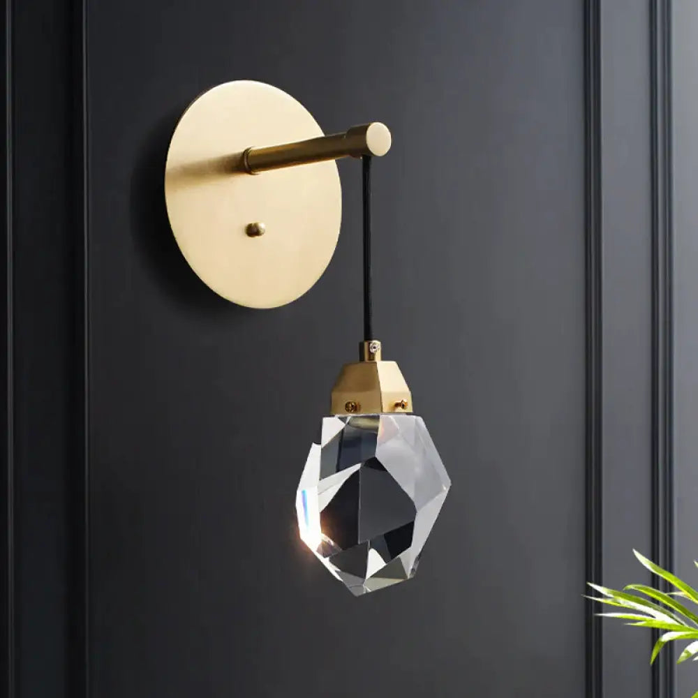 Modern Crystal LED Full Copper Wall Lamp Warm light LED Copper Wall Lamps