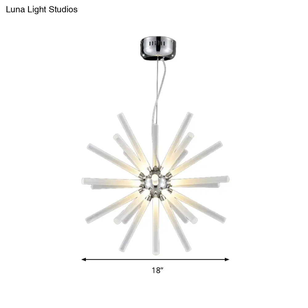 Modern Crystal Led Starburst Chandelier Pendant Light - 12.5’/18’/28’ Wide Clear Hanging