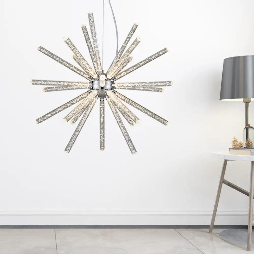 Modern Crystal Led Starburst Chandelier Pendant Light - 12.5’/18’/28’ Wide Clear Hanging