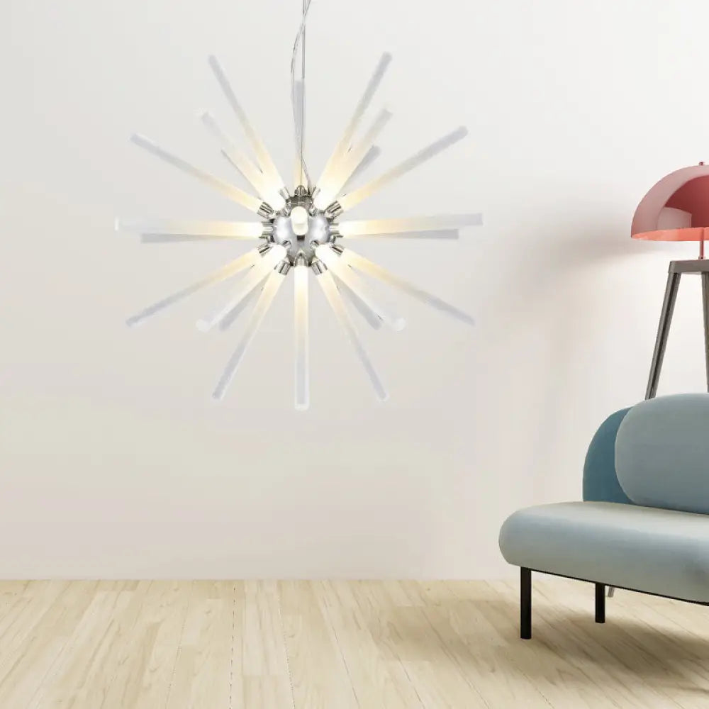 Modern Crystal Led Starburst Chandelier Pendant Light - 12.5’/18’/28’ Wide Clear Hanging