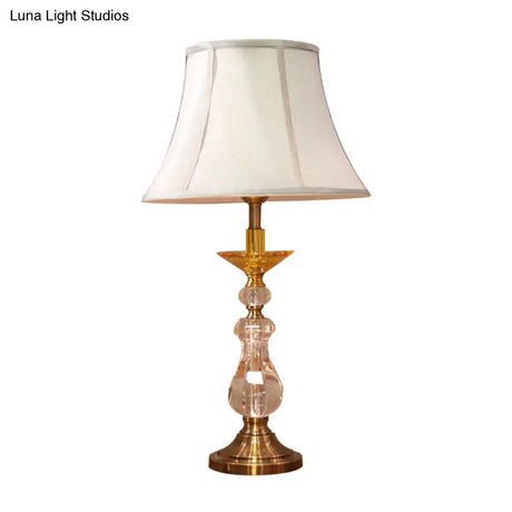 Modern Crystal Nightstand Light - Sleek Bell Design White Ideal For Living Room