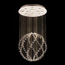 Modern Crystal Orb Flush Mount With 12-Head Design - Stainless Steel Ceiling Lamp Stainless-Steel