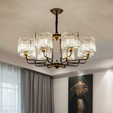 Modern Crystal Pendant Chandelier - Square Design 4/6/8 Bulbs Black 26’/34’/36’ Wide / 36’