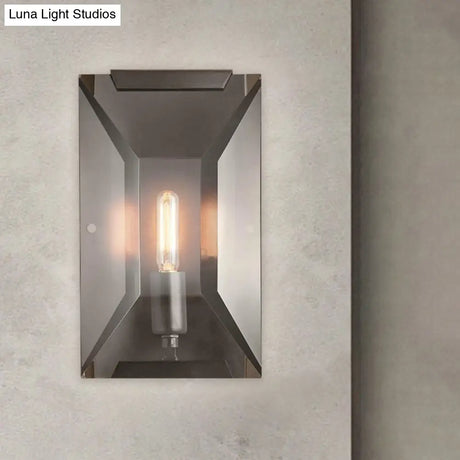 Modern Crystal Sconce Light: Black Wall Mounted Fixture For Corridors - 1 Head Rectangle Shape