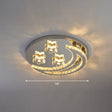 Modern Crystal Stainless Steel Semi Flush Mount Ceiling Light For Bedroom Clear / 16’