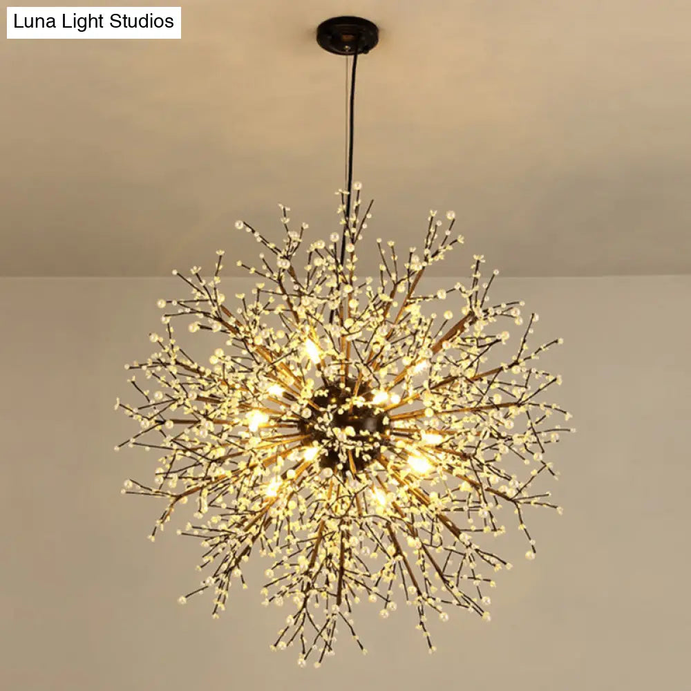 Modern Crystal Starburst Chandelier: 23.5’/31.5’ Wide 8/12 Lights White/Red And Green White / 23.5’