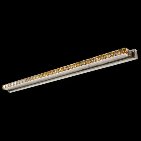 Modern Crystal Vanity Wall Light - Rectangular Luxury Style Single Fixture Gold / 44.5 White