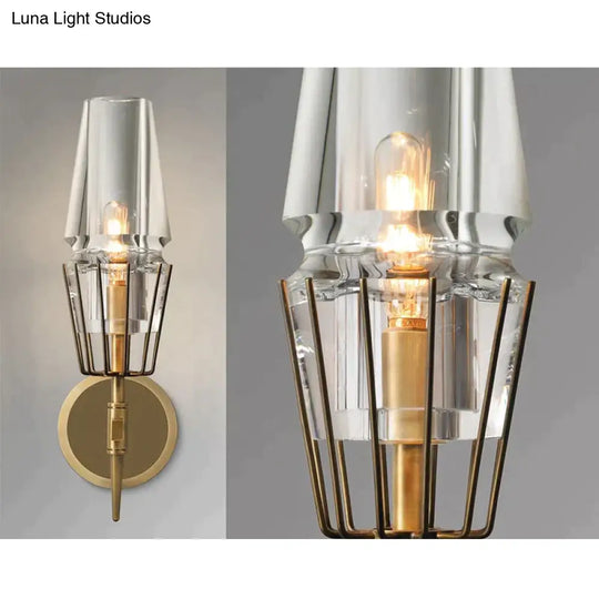 Modern Crystal Wall Lights Personality Villa Hotel Copper Lamps