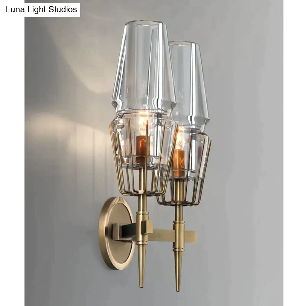 Modern Crystal Wall Lights Personality Villa Hotel Copper Lamps