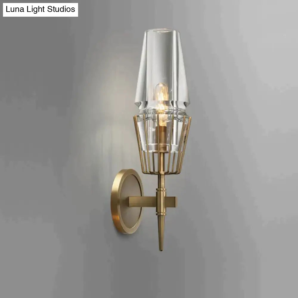 Modern Crystal Wall Lights Personality Villa Hotel Copper Lamps