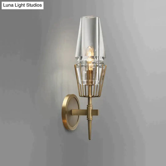 Modern Crystal Wall Lights Personality Villa Hotel Copper Lamps