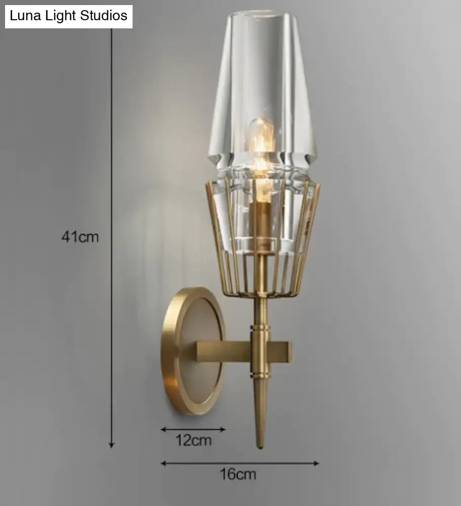 Modern Crystal Wall Lights Personality Villa Hotel Copper Lamps